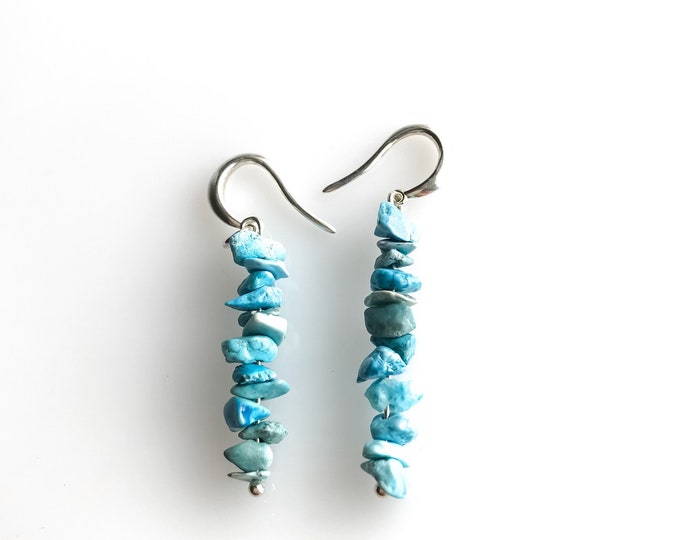 Raw Turquoise Sagittarius December Birthstone Raw crystal Earrings, Anxiety Crystals