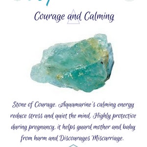 Raw Aquamarine Calming Anxiety Bracelet Pisces March Birthstone Courage Crystal image 7