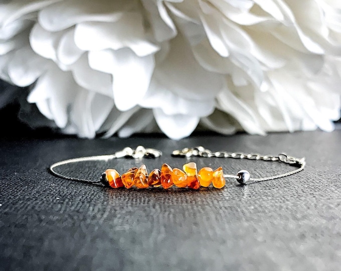 Carnelian Ankle Bracelet Anklet, Raw Carnelian bracelet for women Carnelian jewelry,Orange crystals August birthstone Virgo gemstone jewelry