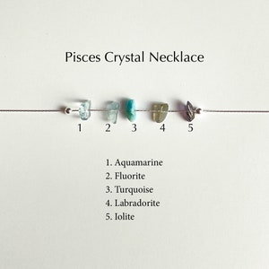 Pisces Necklace Raw Crystals Zodiac Sign Astrology Choker Crystal Jewelry image 3