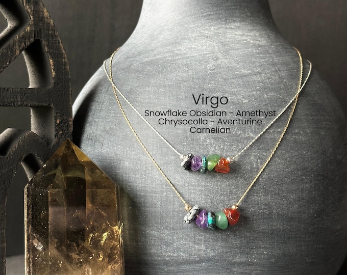 Virgo Necklace Crystal Zodiac Necklace Personalized Minimalist Jewelry Gift