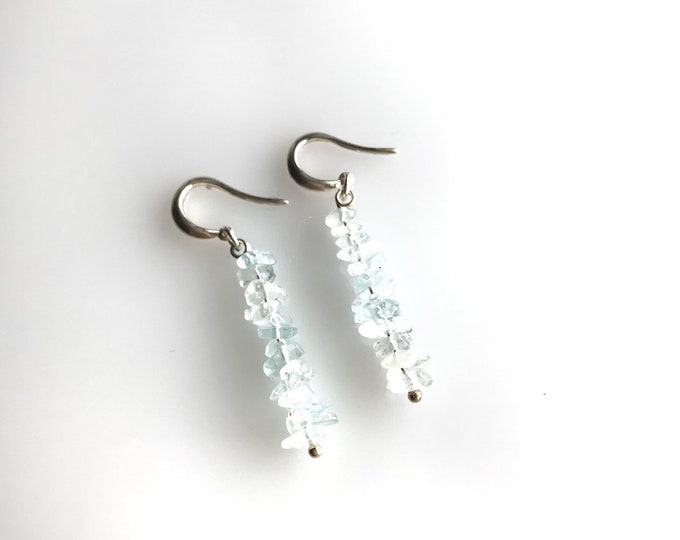 Aquamarine Earrings Calming Stones, Protection Jewelry, March Birthstone, Pisces Birthstone