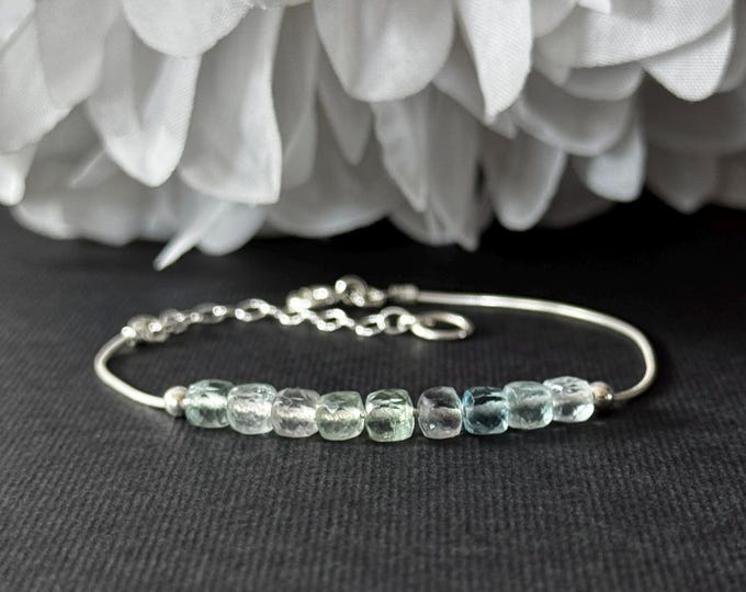Rainbow Fluorite Delicate Bracelet Sterling Silver Gold Filled