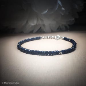 Sapphire Bracelet, Virgo September Birthstone Dainty stack jewelry