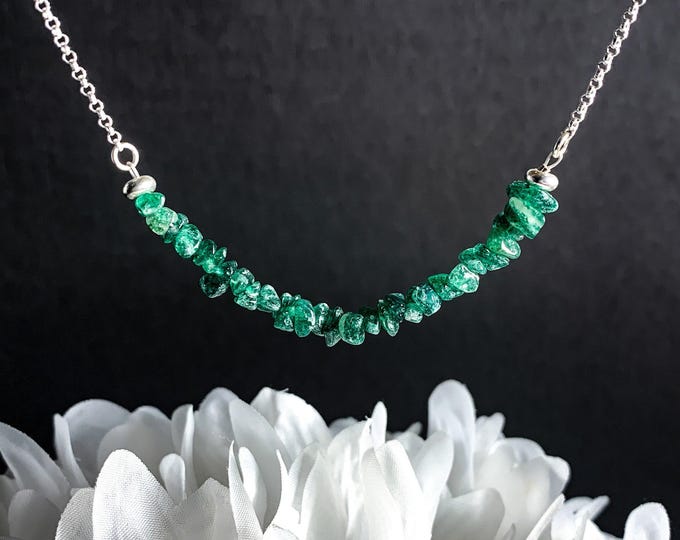 Aventurine Necklace Raw Crystal Choker Prosperity Stone Necklace