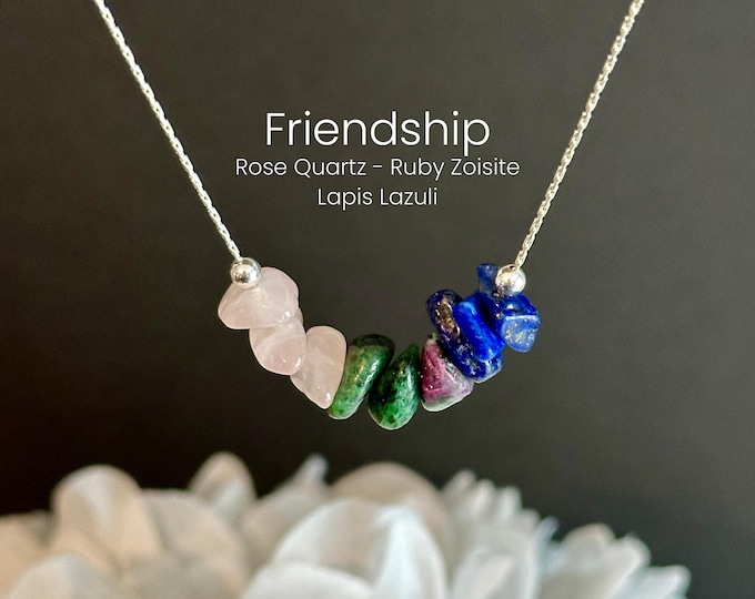 Friendship Necklace Best Friend Crystal Necklace Soul Sister Raw Crystals