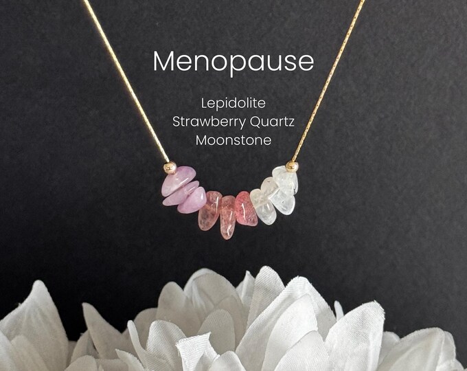 Menopause Crystal Necklace Raw Crystal Hormone Balance Gift