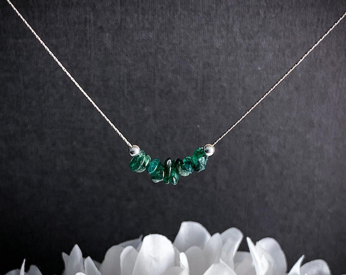 Raw Green Aventurine Necklace, Abundance Crystal, Courage Necklace