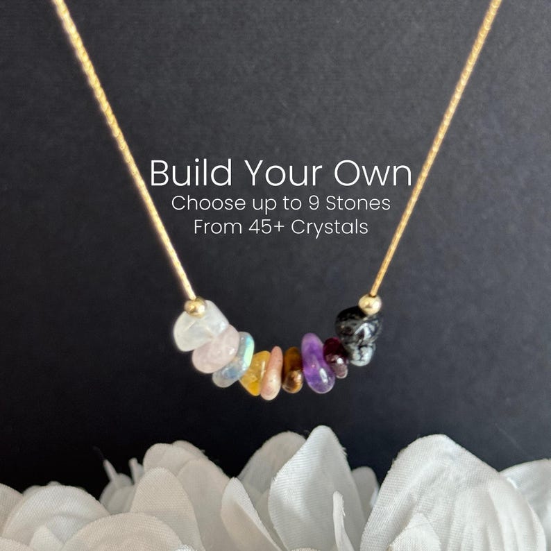 Custom Crystal Necklace Healing Gemstone Choker Personalized Design Handcrafted Jewelry Piece Adjustable Chain Length Spiritual Energy Accessory Natural Stone Pendant Meaningful Gift Idea Daily Wear Collection Unique Crystal Selection