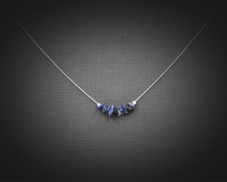Sodalite Necklace Anxiety Relief Anxiety Necklace Crystal Necklace Blue Necklace Throat Chakra Choker Necklace Healing Crystals