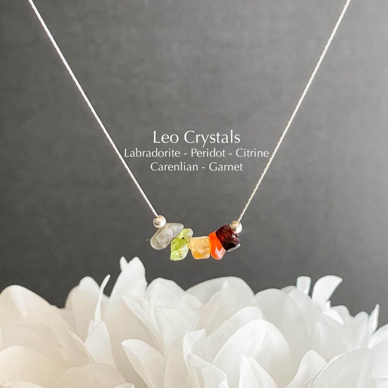 Collana Leone Collana Zodiaco in Cristallo Gioielli Minimalisti Personalizzati Idee Regalo per Donne immagine 16