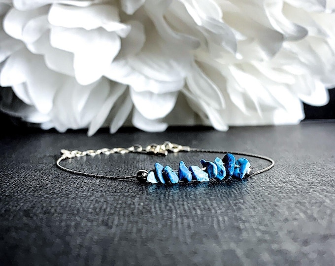 Raw Turquoise Anklets, Anxiety Bracelet, Calming Bracelet, Dainty Anklet, December Birthstone