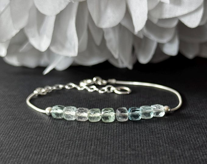 Rainbow Fluorite Delicate Bracelet Sterling Silver Gold Filled
