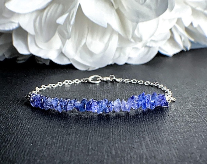 Tanzanite Empath Protection Bracelet - Calming Bracelets, Gift for Her, December Birthstone, Emapth Anxiety, Healing Crystals, Her Gift