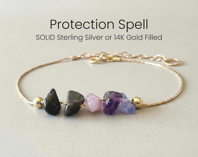 Protection crystal bracelet energy protection jewelry crystal protection jewelry healing stone bracelet mixed crystal jewelry anklet