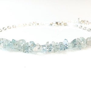 Raw Aquamarine Calming Anxiety Bracelet Pisces March Birthstone Courage Crystal image 3