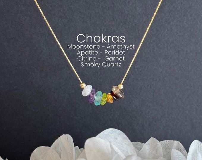 Chakra Necklace 7 Chakra Healing Jewelry Sterling Silver or 14K Gold Filled