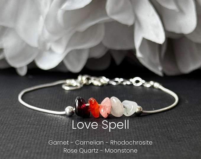 Love Spell Raw Crystal Bracelet or Ankle Bracelet Self Love Manifest Love