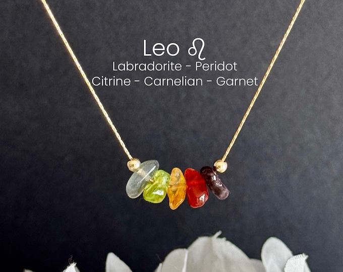 Leo Necklace Crystal Zodiac Necklace Personalized Minimalist Jewelry Gift