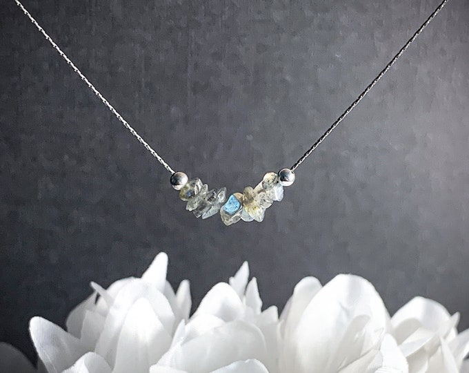 Labradorite Necklace Dainty Choker