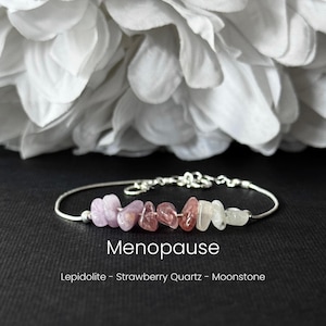 Menopause Armband Balanskristaller Rå Kristall Fotlänk