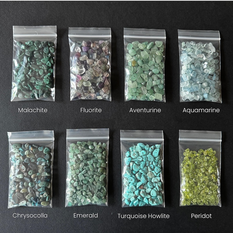 Raw Crystal Gemstone Chip Beads by Weight Loose Drilled Chips 1oz Destash Jewelry Making Supplies Natural Stone Bulk Wholesale image 2