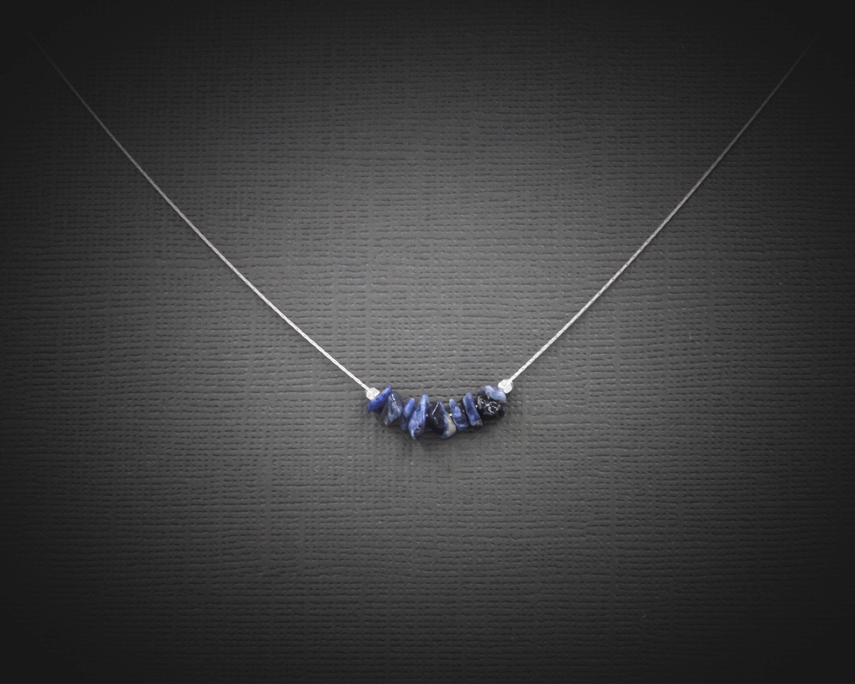 Sodalite Necklace Anxiety Relief Anxiety Necklace Crystal Necklace Blue