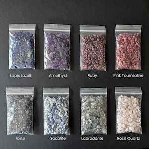 Raw Crystal Gemstone Chip Beads by Weight Loose Drilled Chips 1oz Destash Jewelry Making Supplies Natural Stone Bulk Wholesale image 3