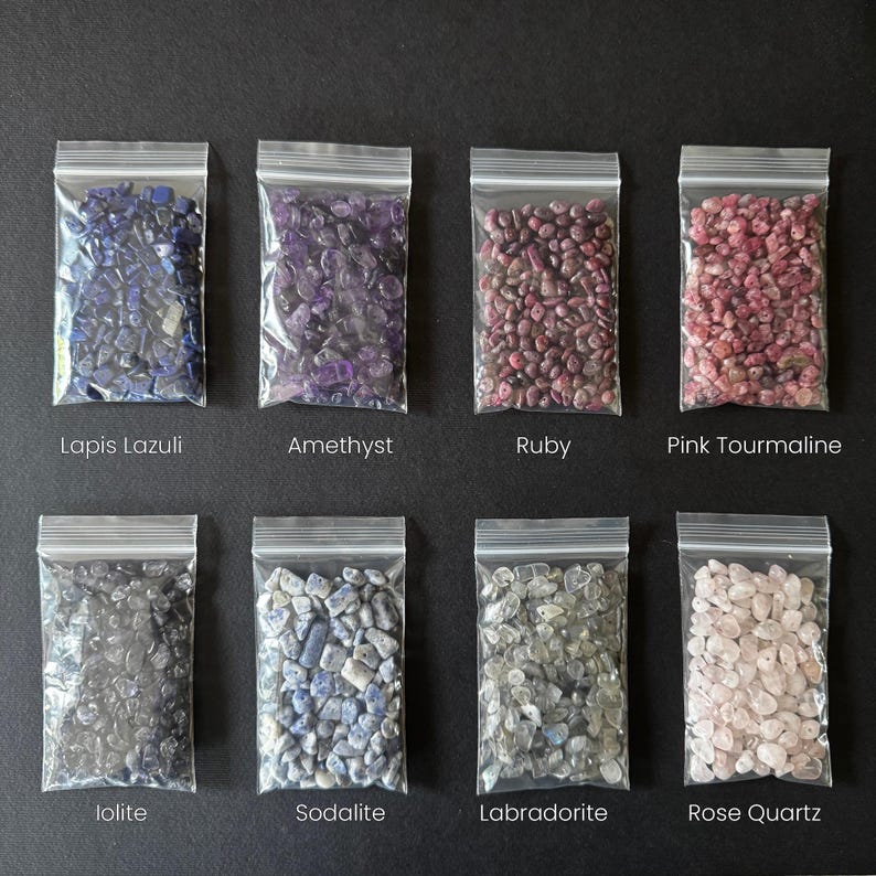Raw Crystal Gemstone Chip Beads by Weight Loose Drilled Chips 1oz Destash Jewelry Making Supplies Natural Stone Bulk Wholesale image 3