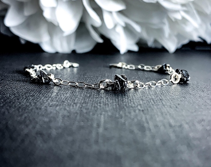 Hematite Anklet Satellite Chain Beaded Bracelet