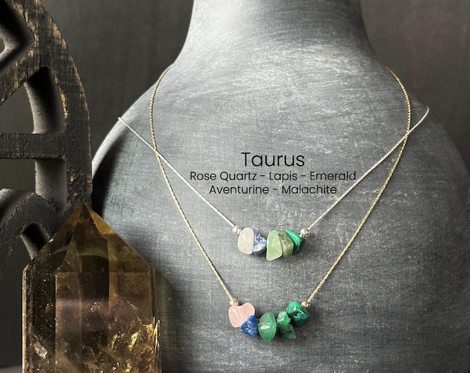 Taurus Necklace Crystal Zodiac Necklace Personalized Minimalist Jewelry Gift