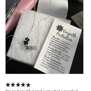 Empath Protection Necklace Raw Crystal Adjustable Necklace Sterling Silver or 14K Gold Filled image 15