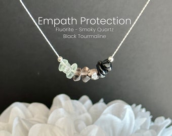 Empath Protection Crystal Necklace Anxiety Relief Raw Crystals