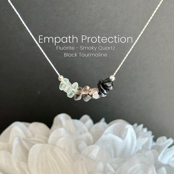 Empath Protection Crystal Necklace Anxiety Relief Raw Crystals