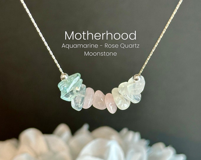New Mom Fertility Necklace Raw Crystal Pregnancy Jewelry