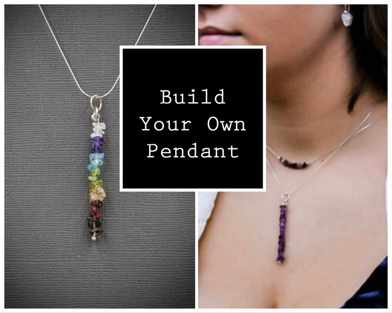 Build Your Own Custom Healing Crystal Pendant Gem Bar Necklace Etsy