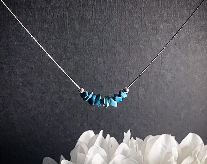 Raw Turquoise Necklace, Mindfulness Gift, Anxiety Jewelry, Balance Necklace