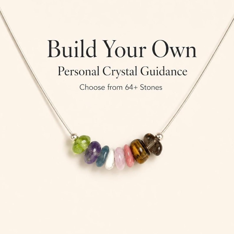 Custom Crystal Necklace Healing Gemstone Choker Personalized Design Handcrafted Jewelry Piece Adjustable Chain Length Spiritual Energy Accessory Natural Stone Pendant Meaningful Gift Idea Daily Wear Collection Unique Crystal Selection