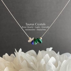 Taurus Necklace Raw Crystals Zodiac Sign Astrology Choker Crystal Jewelry