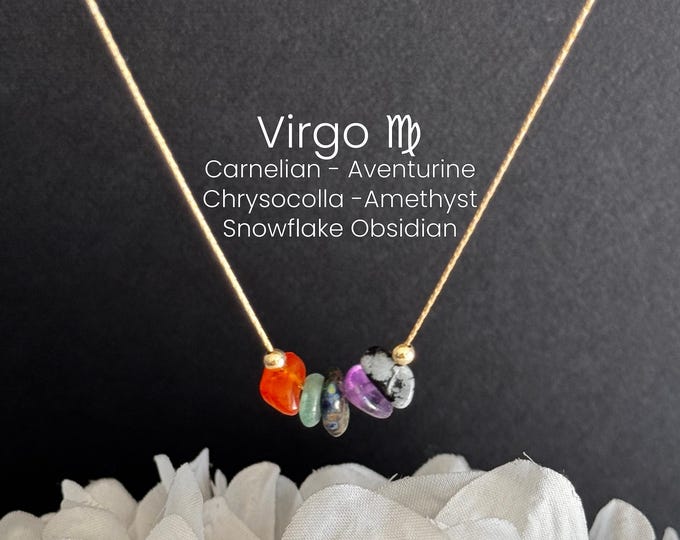 Virgo Zodiac Necklace, Astrology Crystal Jewelry