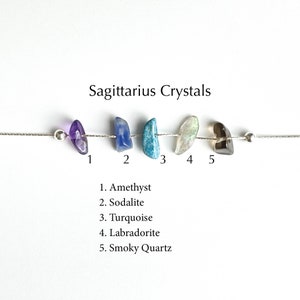 Sagittarius Necklace Raw Crystals Zodiac Sign Astrology Choker Crystal Jewelry image 3