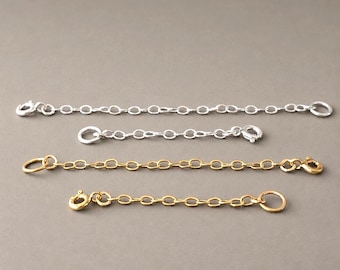 Jewelry Chain Extender Necklace Length Extension Sterling Silver Lengthener Bracelet Adjustment Clasp Connector Clasp Gold Filled