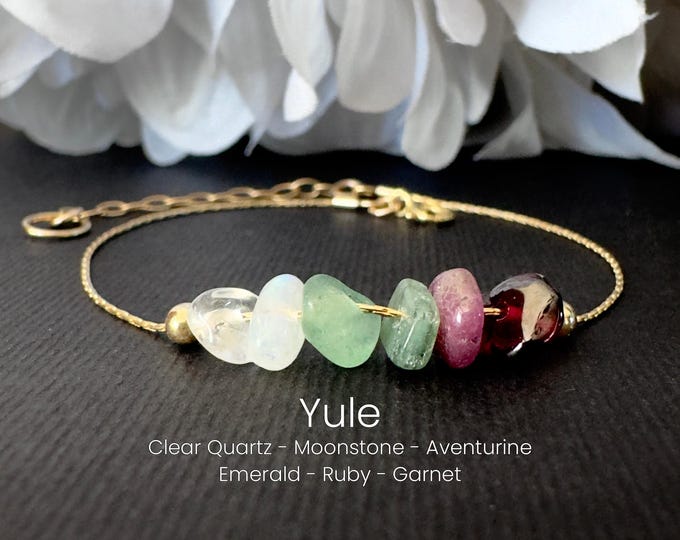 Holiday Crystal Bracelet or Anklet, Christmas Yule Jewelry Gift