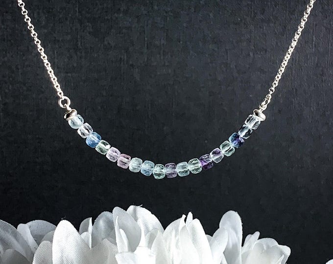 Fluorite Necklace Sterling Silver Healing Crystal