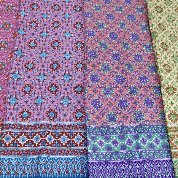 42x65 Zoll Kein fertiger Sarong, Thai Muster Design Batik Baumwolle, 100% Baumwollstoff mit Blumendruck, Wickelrock Material