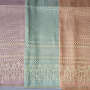 Brocade Faux Silk Fabric: Thai Sarong Skirt Material, Unstitched Cloth