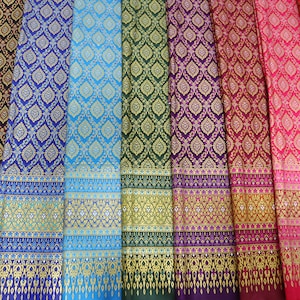 43.5x78 inches Batik printed cotton fabric, not a readymade sarong, Batik cotton cloth with Thai pattern, wrap sarong skirt materials