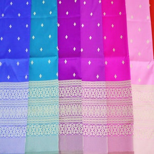 Brocade Faux Silk Fabric: Thai Lao Khmer Dressmaking, Sarong Sinh