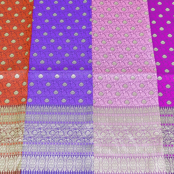 Damask Faux silk Fabric, Thai/ Lao/ Khmer Wedding Dress Materials, Wrap Sarong Skirt and Trouser Materials Not A Readymade Sarong