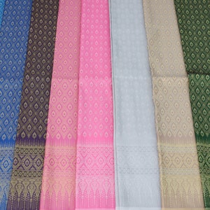 Brocade Faux Silk Fabric: Thai Sarong, Skirt & Garment Material